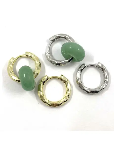 Серьги-кольца, конго, 21*3 мм, позолота, родий