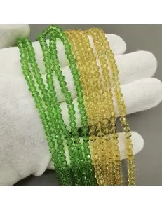 Бусина стеклянная рондель, граненная, тип11, 3*4 мм