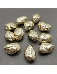 Бусина Метеорит, позолота, 10*15 мм