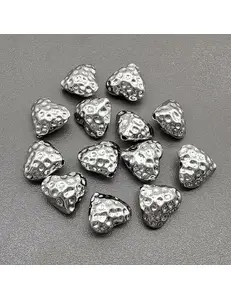 Бусина Сердце, родий, 10*12 мм