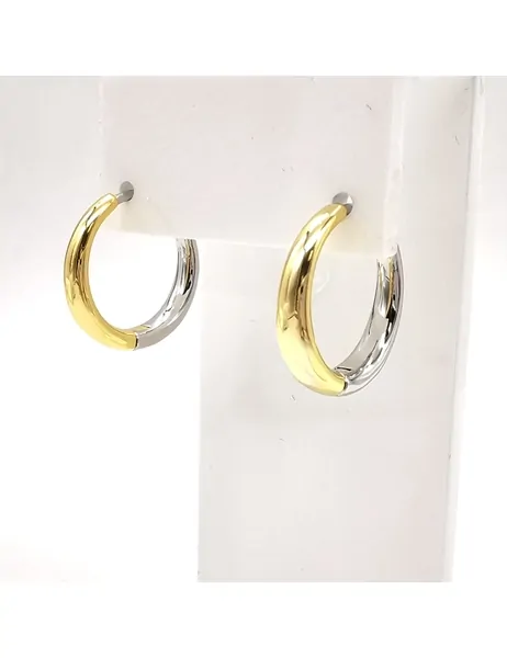 Серьги кольца, 20*4.5 мм, биколор