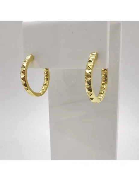 Серьги кольца ромб, 19.5*2.5 мм, позолота