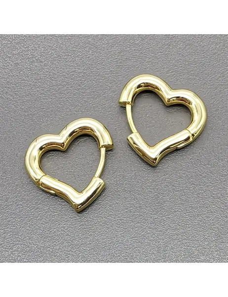 Серьги в виде сердца, гладкие, 17*17.7 мм, позолота