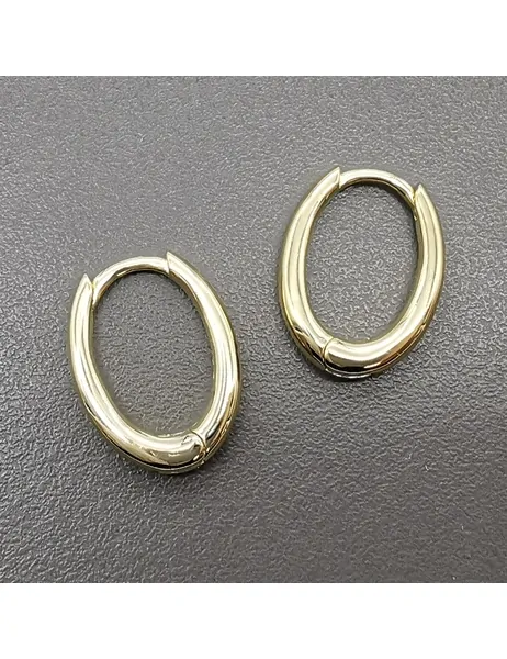 Серьги овал, 13*17 мм, позолота