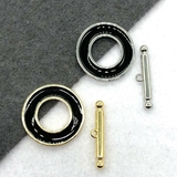 Замок Тогл с черной эмалью, 20 мм