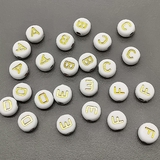 Бусина Буква, акрил, 7*3.5 мм, A-F