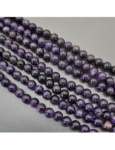 Бусина Аметист фиолетовый, гладкий, 8 мм