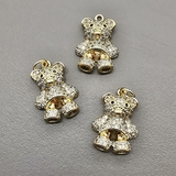 Подвеска Медвежонок, с фианитами, 14*20 мм