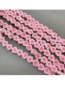 Бусины Розовые цветочки, силикон, 9.5 мм, шт