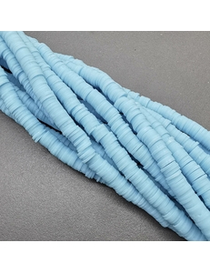 Бусины Рондели, силикон, светло-голубой, 6*1 мм
