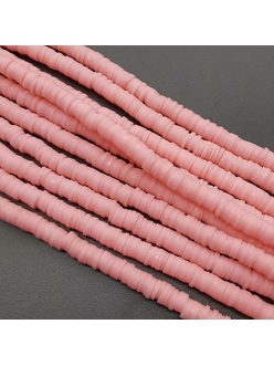 Бусины Рондели, силикон, розовый-2, 6*1 мм