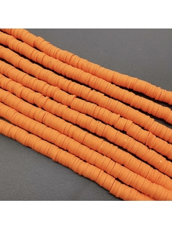 Бусины Рондели, силикон, оранжевый-2, 6*1 мм
