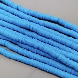 Бусины Рондели, силикон, синий, 6*1 мм