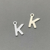 Подвеска Буква K, 9*10 мм, позолота, родий