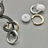 Серьги кольца, конго, 21*3 мм, позолота, родий