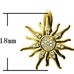 Швензы Солнце с фианитами, 18 мм, позолота, родий