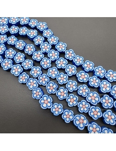 Бусины Голубые цветочки, силикон, 9.5 мм, шт