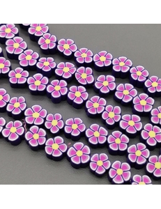 Бусины Фиолетовые цветочки, силикон, 9.5 мм, шт