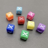 Бусина Буква X, акрил, 6 мм