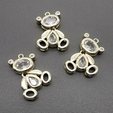 Подвеска Мишка с фианитами, 14*18 мм, позолота