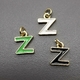 Подвеска Буква Z, эмаль, 7*8 мм, позолота