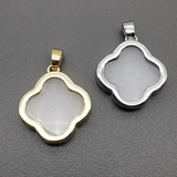 Подвеска Клевер, хрусталь, 15 мм, позолота, родий