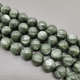 Бусина Серафинит, гладкий, 10 мм, шт