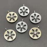 Подвеска Снежинка с фианитом, 12 мм, позолота, родий