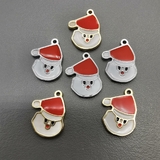 Подвеска Санта-Клаус с эмалью, 10*13 мм, позолота, родий