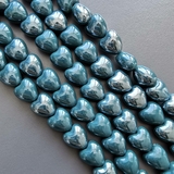 Бусина Сердце из керамики, изумрудный, 12 мм, шт