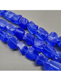 Бусины Кубики тонированного кварца, синий, 14-18*16-20 мм