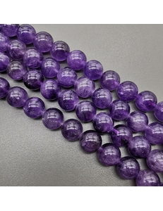 Бусина Аметист фиолетовый, гладкий, 12 мм