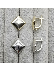 Швензы Треугольник без цирконов, 15.5 мм, позолота, родий