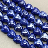 Бусина Сердце из керамики, синий, 12 мм, шт