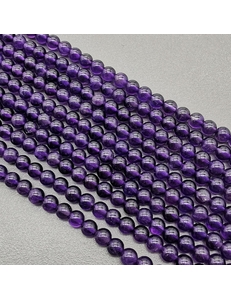 Бусина Аметист фиолетовый, гладкий, 4 мм