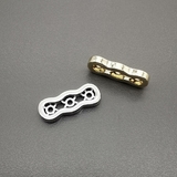 Бусина Коннектор для 3-х нитей, без фианитов, 7*19 мм, позолота, родий