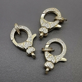 Замок с фианитами, 15*26 мм, позолота