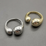 Кольцо шары, 18-22 мм, позолота, родий