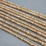Бусины Фианит, граненные, песочный, 2*3 мм