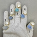 Двойные кольца срез Агата с жеодами и натуральным жемчугом, позолота, тип 69