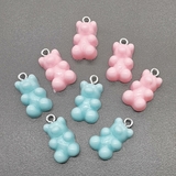 Подвеска Мишка, 20*12 мм, голубой, розовый, силикон