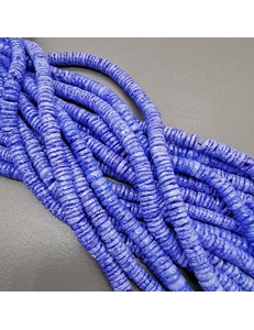 Бусины Рондели ракушек, крашеные, синий, 4 мм