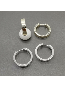 Серьги-кольца, конго, 20*4 мм, позолота, родий