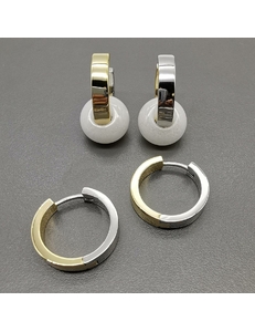 Серьги-кольца NEW, 20*4 мм, биколор