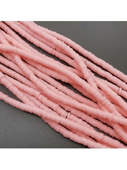 Бусины Рондели, силикон, розовый, 4*1 мм