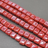 Бусина Квадрат из керамики, красный, 10 мм, шт