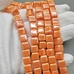 Бусина Квадрат из керамики, оранжевый, 9 мм, шт
