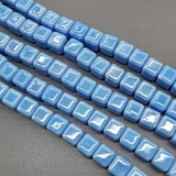 Бусина Квадрат из керамики, голубой, 9 мм, шт