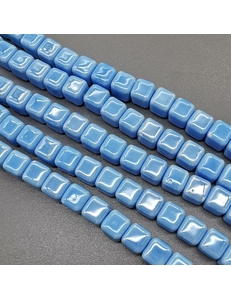 Бусина Квадрат из керамики, голубой, 10 мм, шт