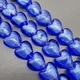 Бусины Сердце, стекло, синий, 20 мм, штука